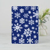 Donkerblauw Silver Snowflake Folie Vakantie Kaart (Staand Voorkant)