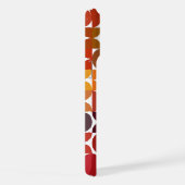 Donkerblauw Sinaasappel Rood Groen Mideeuw Kunstpa iPhone Hoesje (Rechterkant)