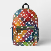 Donkerblauw Sinaasappel Rood Mideeuwse cirkelenpat Bedrukte Rugzak (Voorkant)