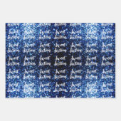 Donkerblauw sparkles Sweet 16 elegant scriptpatroo Inpakpapier Vel (Voorkant 2)