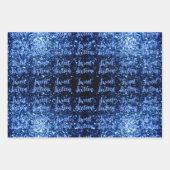 Donkerblauw sparkles Sweet 16 elegant scriptpatroo Inpakpapier Vel (Voorkant)