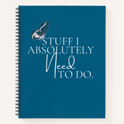 Donkerblauw spul dat ik absoluut moet doen notitieboek (Voorkant)