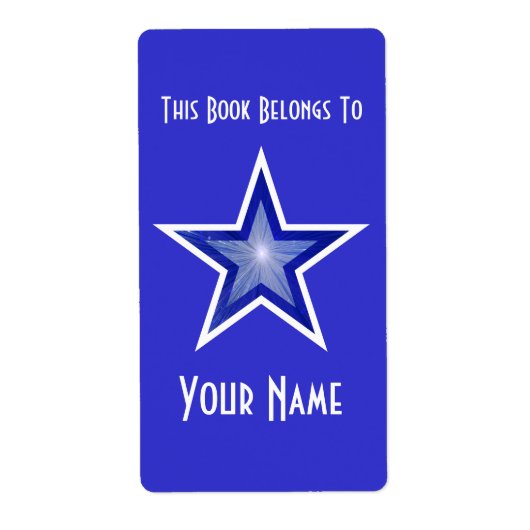 Donkerblauw Star-bladlabel groot blauw Etiket (Voorkant)