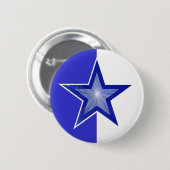 Donkerblauw Star-blauw wit Ronde Button 5,7 Cm (Voorkant /achterkant)