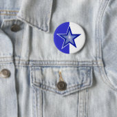 Donkerblauw Star-blauw wit Ronde Button 5,7 Cm (In situ)