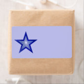 Donkerblauw Star-etiket groot bleek blauw vlak Etiket (Insitu)