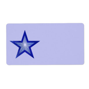 Donkerblauw Star-etiket groot bleek blauw vlak Etiket