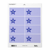 Donkerblauw Star-etiket groot bleek blauw vlak Etiket (Full Sheet)