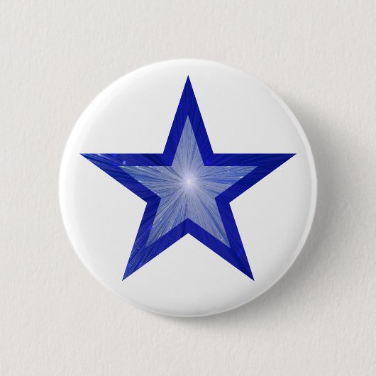 Donkerblauw Star-knop wit Ronde Button 5,7 Cm (Voorkant)