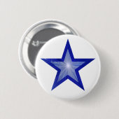 Donkerblauw Star-knop wit Ronde Button 5,7 Cm (Voorkant /achterkant)