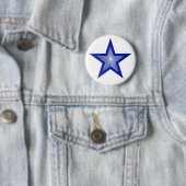 Donkerblauw Star-knop wit Ronde Button 5,7 Cm (In situ)