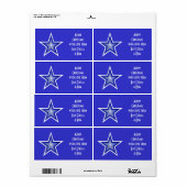 Donkerblauw Star 'Names' cadeaulabel groot blauw l Etiket (Full Sheet)