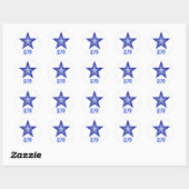 Donkerblauw Star RSVP-ronde sticker wit (Vel)