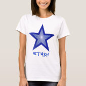Donkerblauw Star 'Star' dames t-shirt wit (Voorkant)