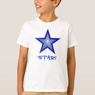 Donkerblauw Star 'STAR!' kinder T-shirt
