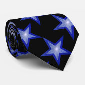 Donkerblauw Star-stropdas zwart Stropdas (Opgerold)