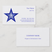 Donkerblauw Star visitekaartje witte ster (Voorkant / Achterkant)