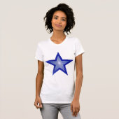Donkerblauw-Star-vrouwen t-shirt wit (Voorkant volledig)