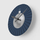 Donkerblauw Starburst Stripes Ornament wandklok (Hoek)