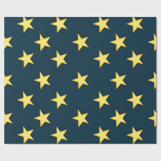 Donkerblauw Sterrennacht inpakpapier (Vlak)