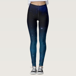 Donkerblauw sterrenstelsel leggings