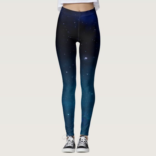 Donkerblauw sterrenstelsel leggings (Voorkant)