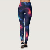 Donkerblauw sterrenstelsel patroon leggings (Achterkant)