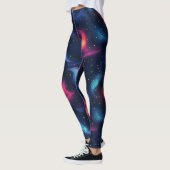 Donkerblauw sterrenstelsel patroon leggings (Links)