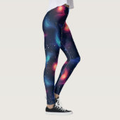 Donkerblauw sterrenstelsel patroon leggings (Rechts)