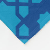 Donkerblauw Stervierkant Marokkaans Mozaïek Retro  Fleece Deken (Hoek)