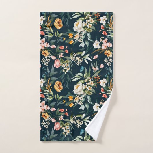 Donkerblauw  stijlventilator bad handdoek (Handdoek)