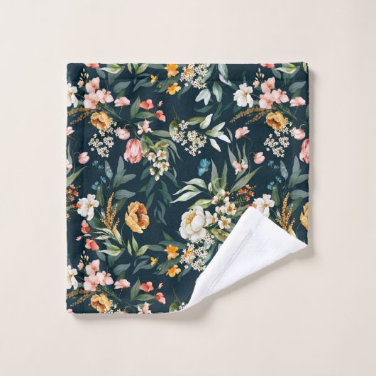 Donkerblauw  stijlventilator bad handdoek (Wasdoekje)