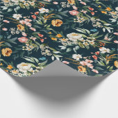 Donkerblauw  stijlventilator cadeaupapier (Hoek)