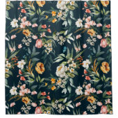 Donkerblauw  stijlventilator douchegordijn (Voorkant)