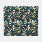 Donkerblauw stijlventilator fleece deken (Voorkant (Horizontaal))