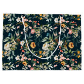 Donkerblauw stijlventilator groot cadeauzakje (Achterkant)