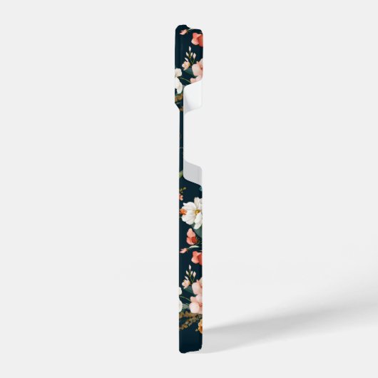 Donkerblauw  stijlventilator iPhone hoesje (Linkerkant)