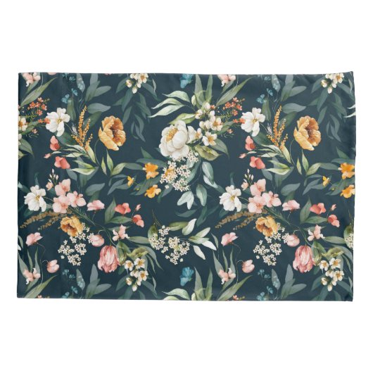 Donkerblauw  stijlventilator kussensloop (Achterkant)