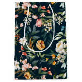 Donkerblauw stijlventilator medium cadeauzakje (Voorkant)