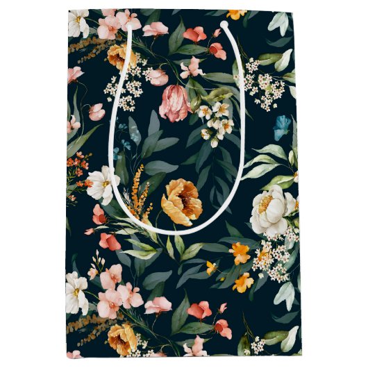 Donkerblauw  stijlventilator medium cadeauzakje (Voorkant)