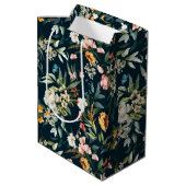 Donkerblauw stijlventilator medium cadeauzakje (Achterkant Gekanteld)