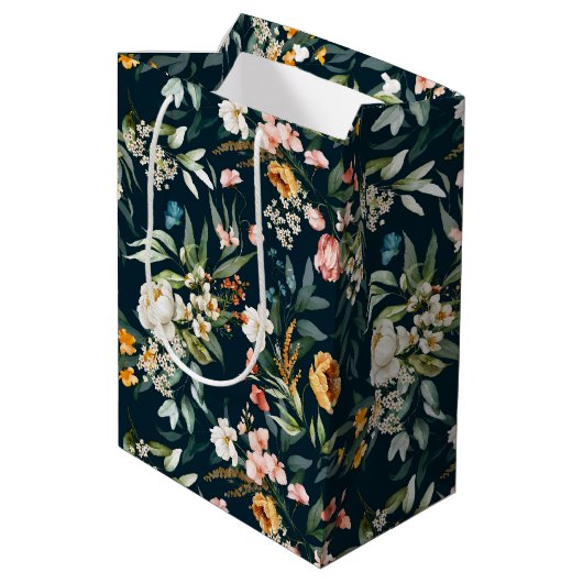 Donkerblauw  stijlventilator medium cadeauzakje (Achterkant Gekanteld)