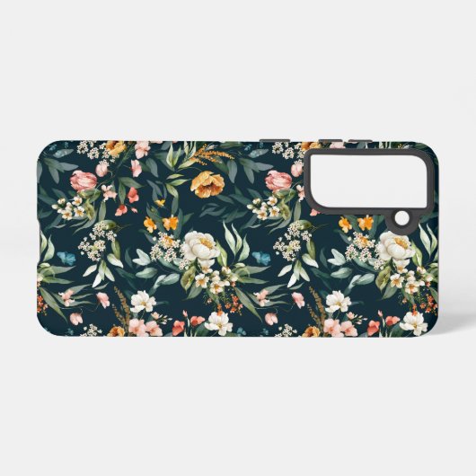 Donkerblauw  stijlventilator samsung galaxy hoesje (Achterkant horizontaal)