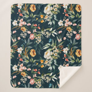 Donkerblauw  stijlventilator sherpa deken