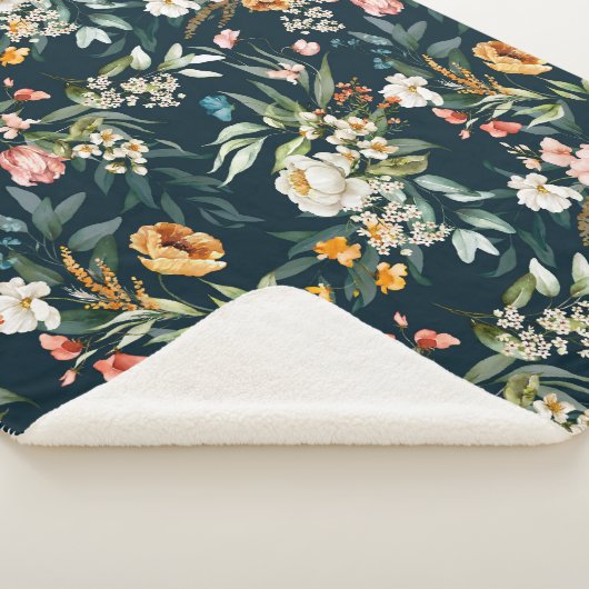 Donkerblauw  stijlventilator sherpa deken (3/4)