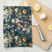 Donkerblauw  stijlventilator theedoek (Quarter Fold)