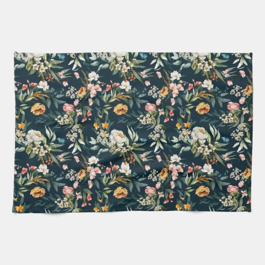 Donkerblauw  stijlventilator theedoek (Horizontaal)