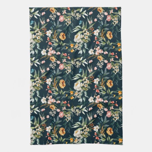 Donkerblauw stijlventilator theedoek (Verticaal)