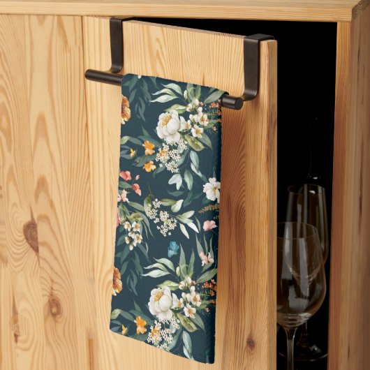 Donkerblauw  stijlventilator theedoek (Derde Gevouwen)