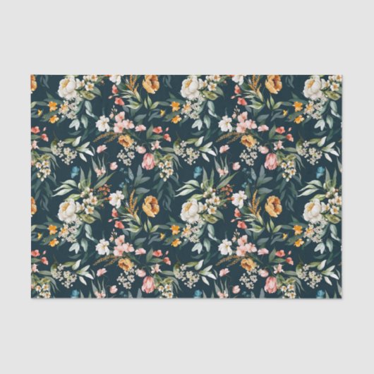 Donkerblauw  stijlventilator tissuepapier (Voorkant)